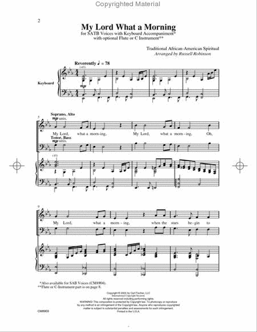My Lord, What A Morning My Lord, What A Morning 3-Part scores gallery preview page 2