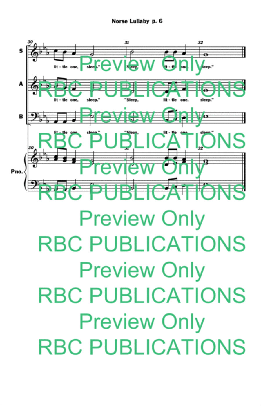 Norse Lullaby (SAB) 3-Part scores gallery preview page 8