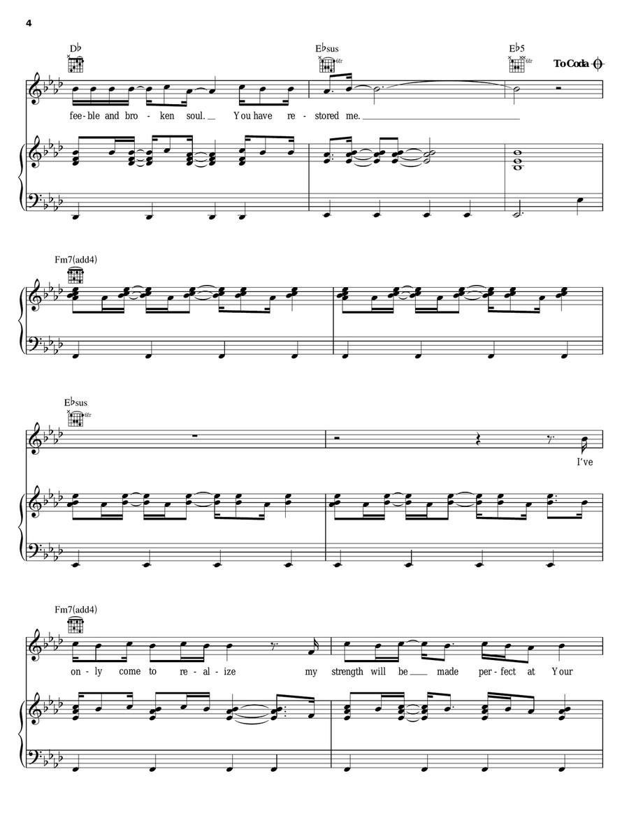 Restored by Jeremy Camp Piano, Vocal, Guitar - Digital Sheet Music page 4