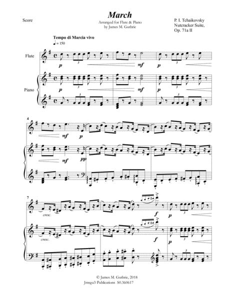Tchaikovsky: March from Nutcracker Suite for Flute & Piano image number null