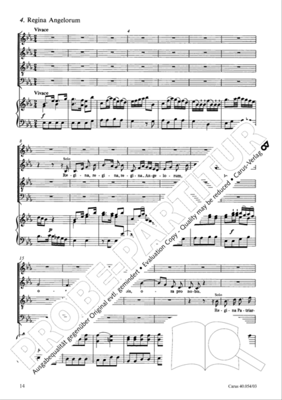 Litaniae Lauretanae B.M.V in B 4-Part scores gallery preview page 15