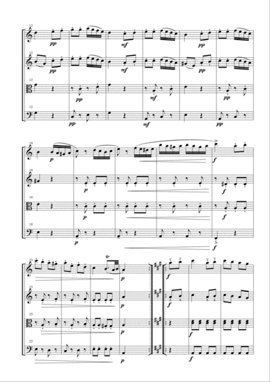 Rondò alla Turca (Turkish March) for String Quartet String Quartet scores gallery preview page 2