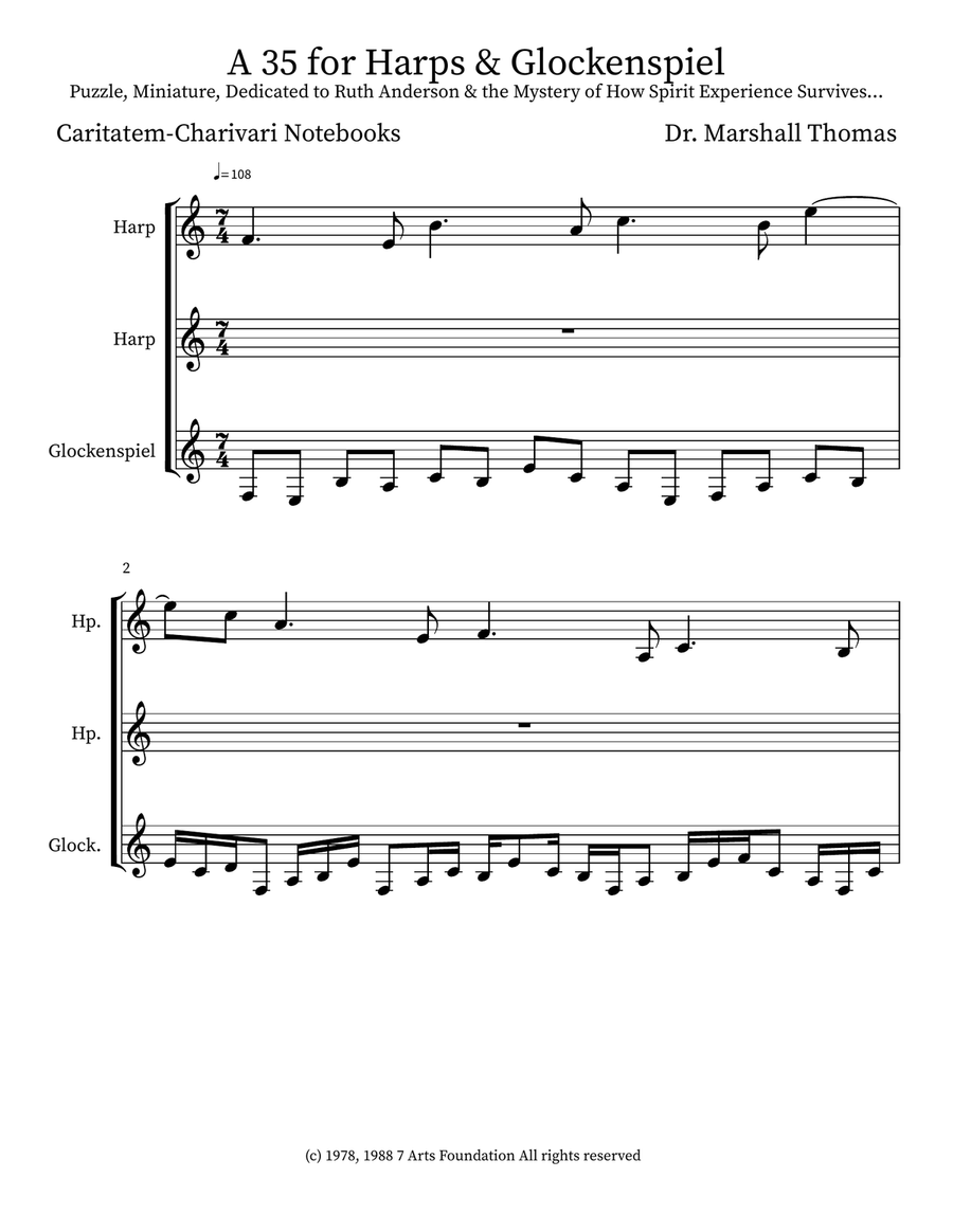 A 35 for Harps & Glockenspiel Glockenspiel scores gallery preview page 1