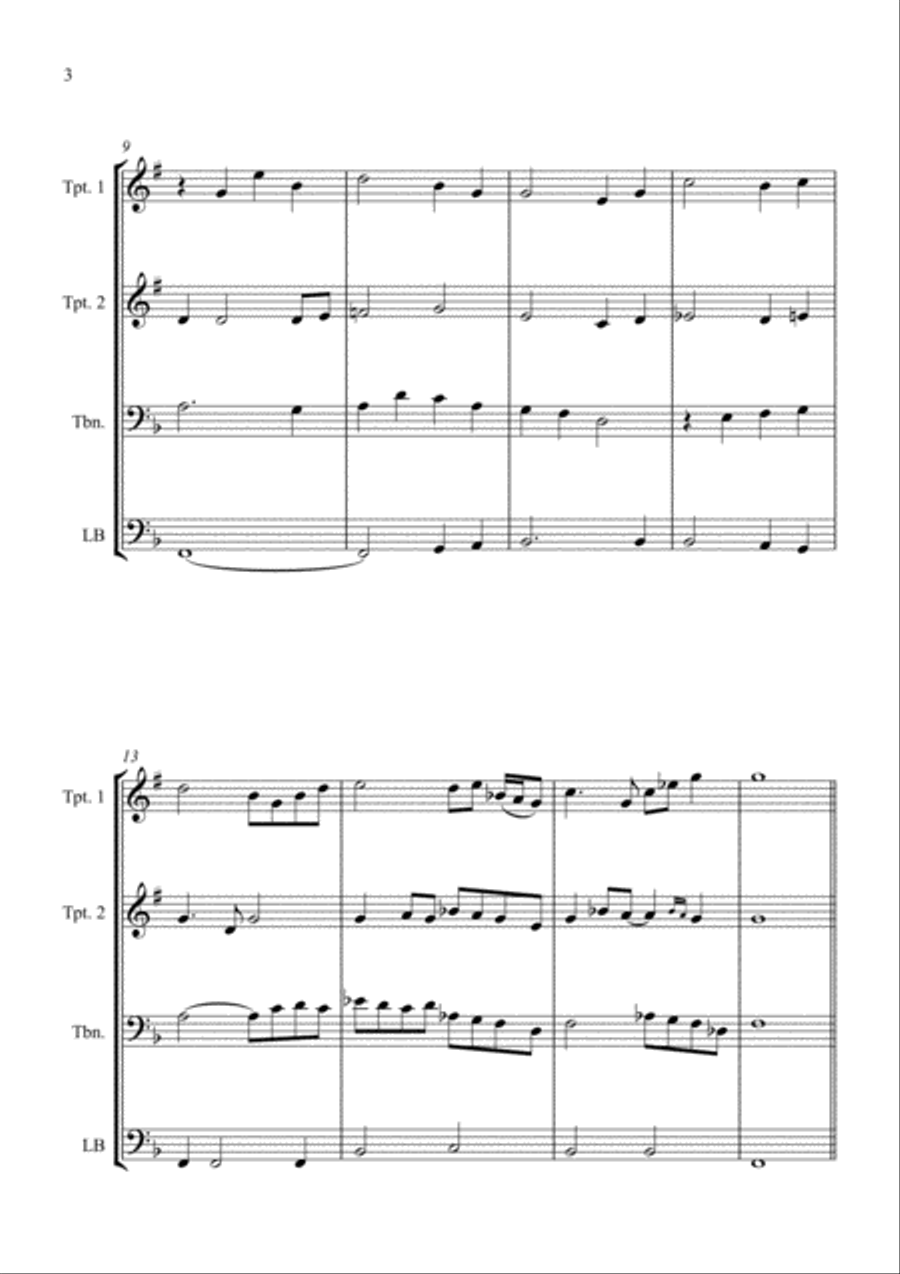 Londonderry Air (Danny Boy) - Jazz Arrangement for Brass Quartet Brass Quartet scores gallery preview page 4