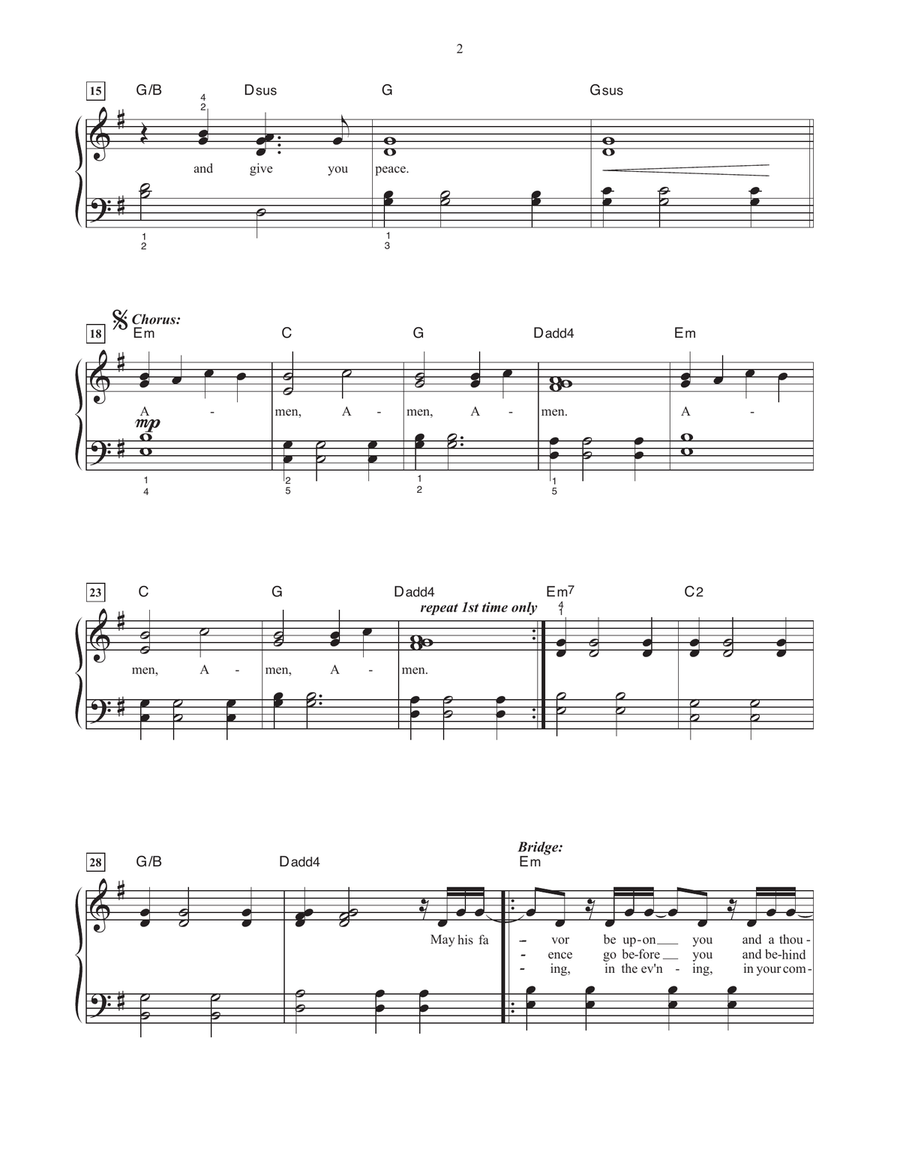 The Blessing The Blessing Easy Piano scores gallery preview page 2