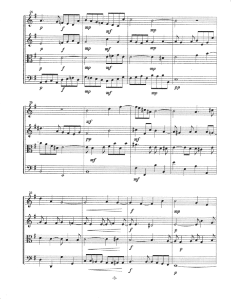 Fugue in e minor (1994) for string quartet (SCORE and PARTS)
