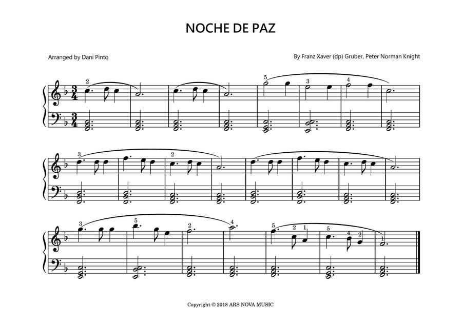 Noche De Paz Piano Method scores gallery preview page 1