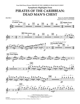 Book cover for Soundtrack Highlights from Pirates Of The Caribbean: Dead Man's Chest - Flute 2