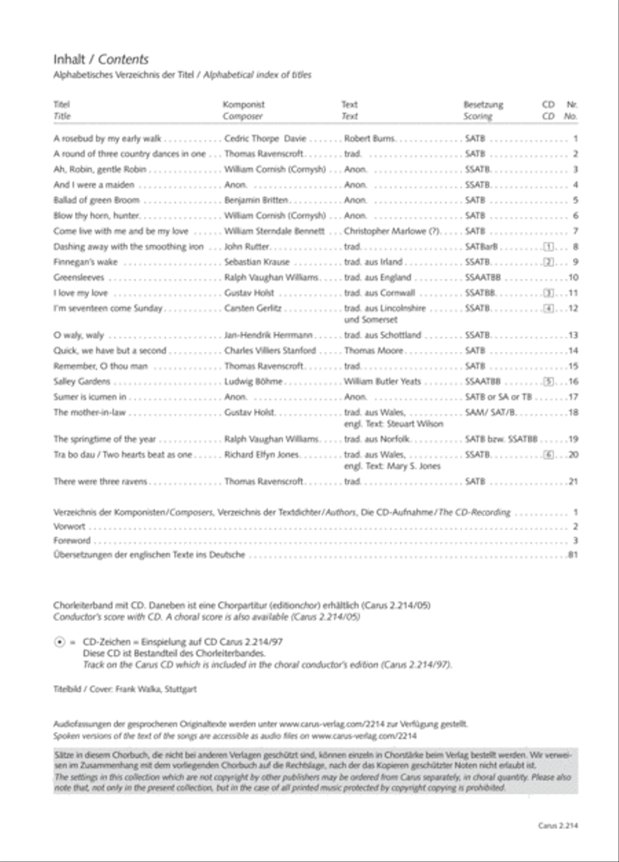 Choral Collection Folk Songs Choir scores gallery preview page 3