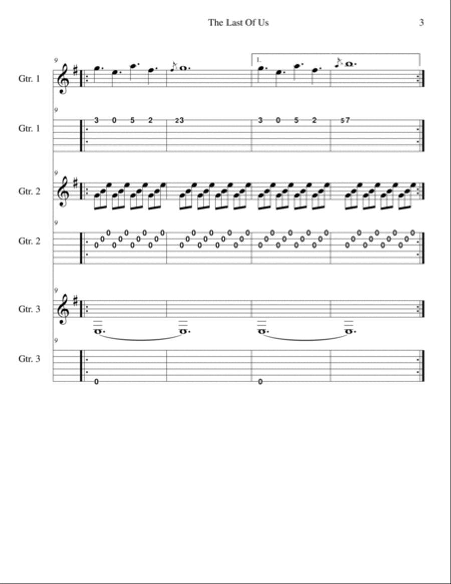 The Last Of Us Guitar scores gallery preview page 3