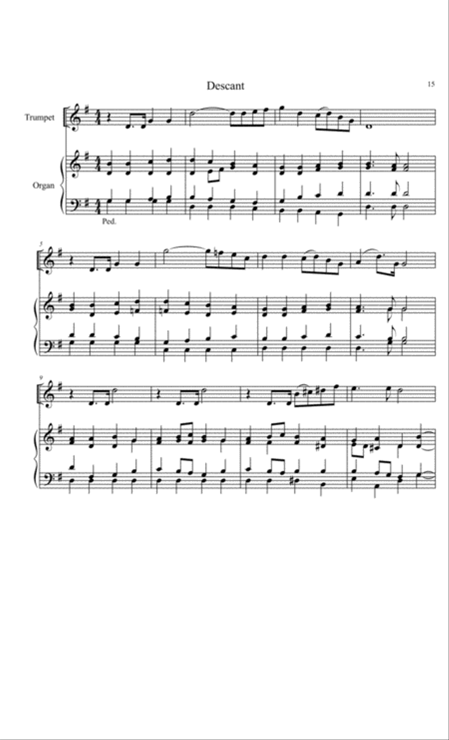 Hymn Introductions and Descants for Trumpet and Organ, Set 4: General Trumpet scores gallery preview page 10