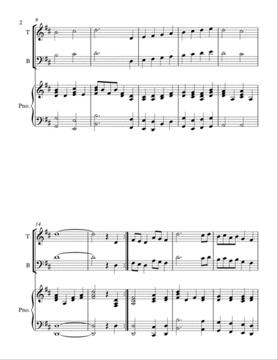 Rejoice, the Lord is King (Treble or Bass Solo with Piano) Small Ensemble scores gallery preview page 2