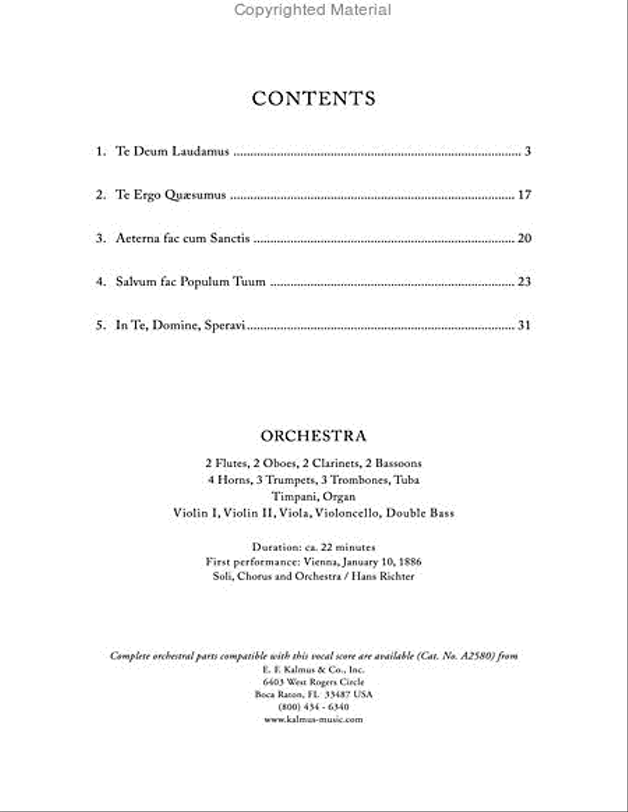 Te Deum, WAB 45 (1886 revision) Choir scores gallery preview page 2
