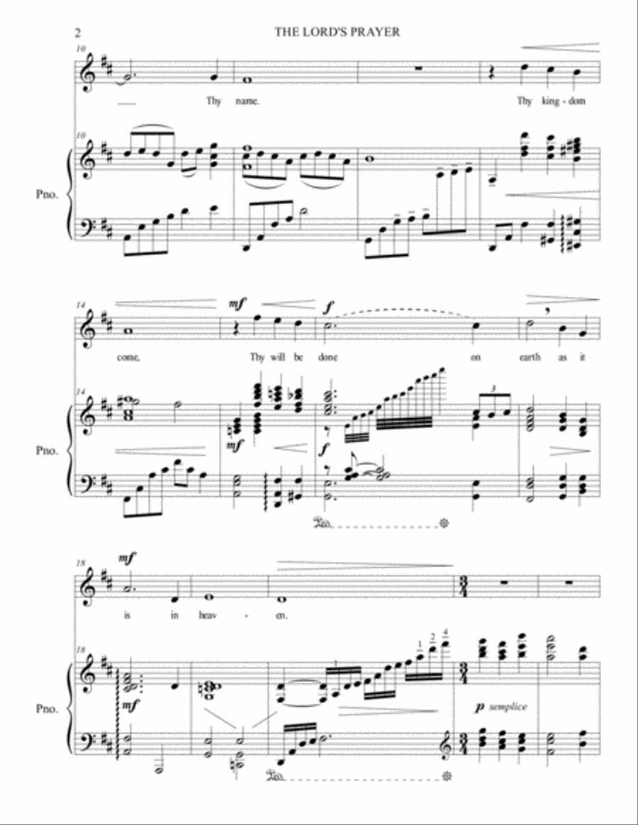 The Lord's Prayer The Lord's Prayer High Voice scores gallery preview page 2
