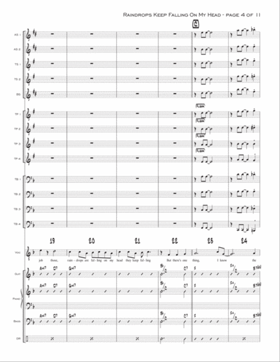 Raindrops Keep Fallin' On My Head Jazz Ensemble scores gallery preview page 4