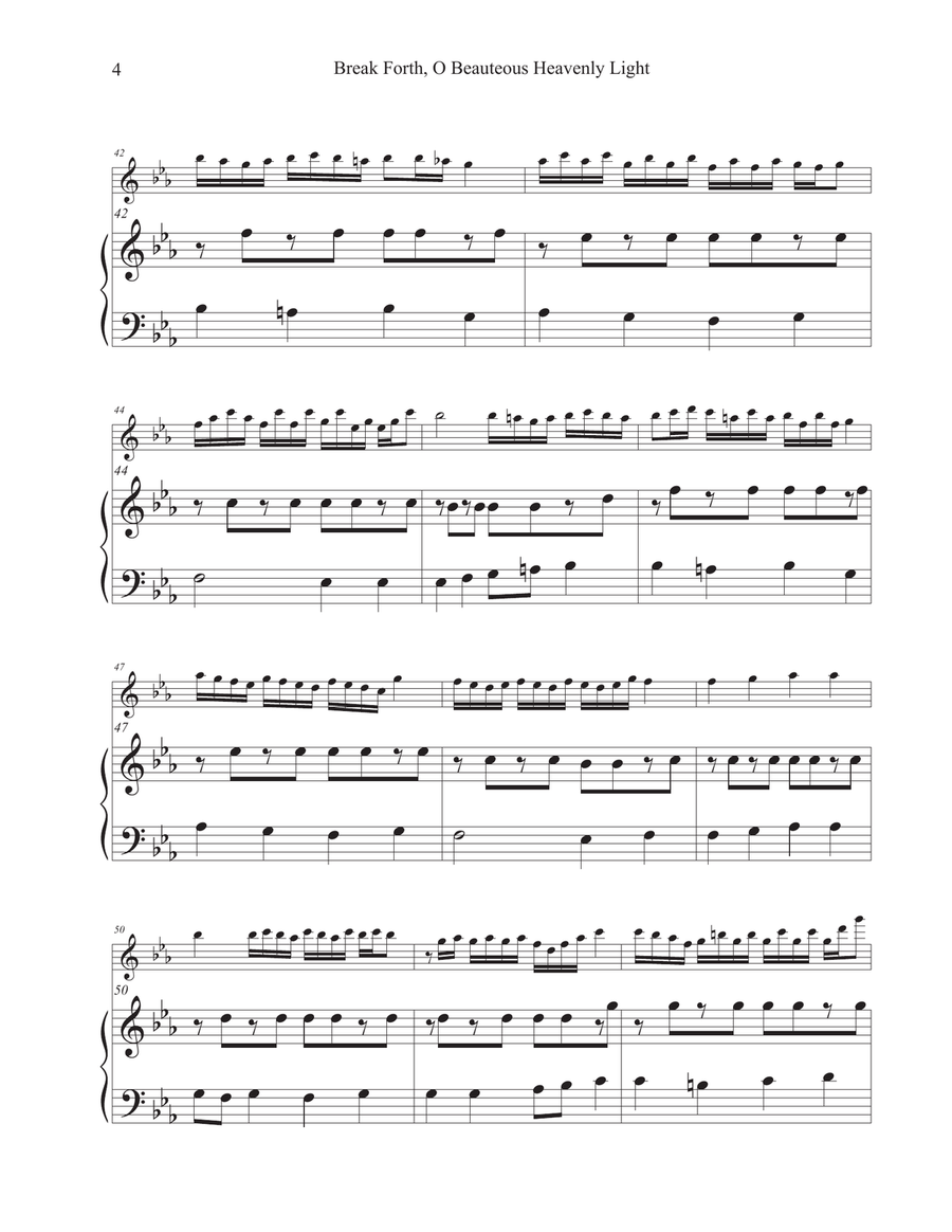 Break Forth O Beauteous Heavenly Light (Hymn Tune: ERMUNTRE DICH) Flute Solo scores gallery preview page 4