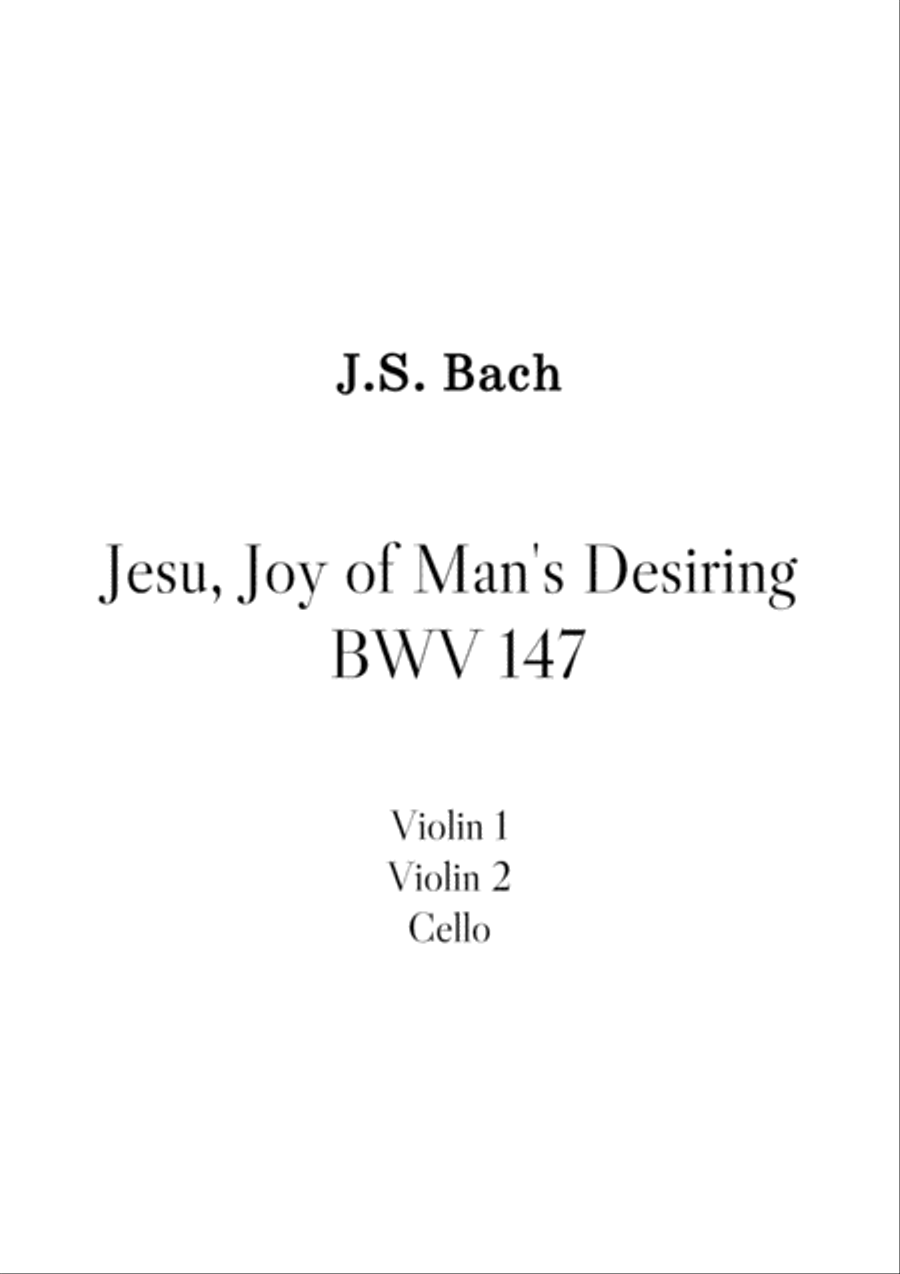 Jesu, Joy of Man's Desiring - BWV 147 String Duet scores gallery preview page 1