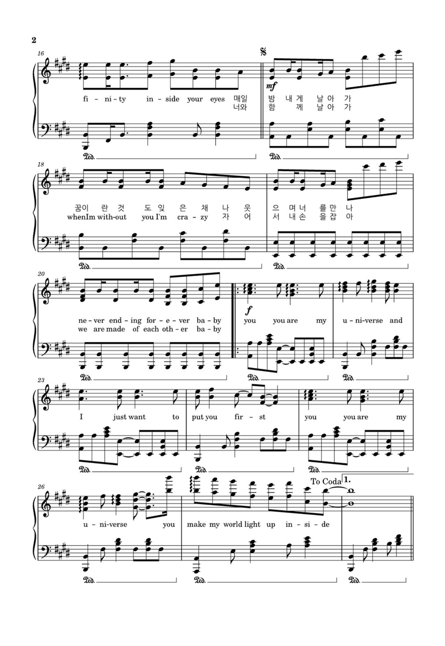 My Universe Easy Piano scores gallery preview page 2