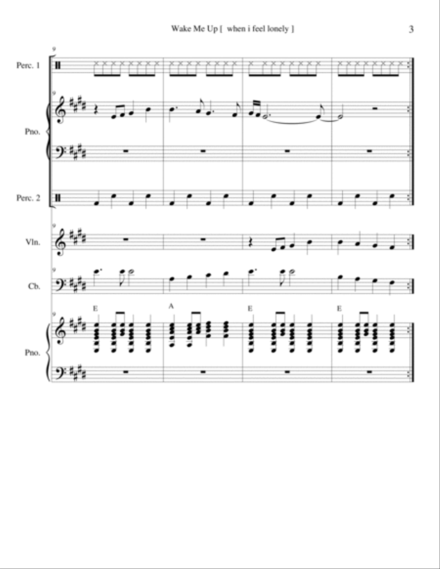 Wake Me Up [ when you feel lonely ] School and Community scores gallery preview page 3