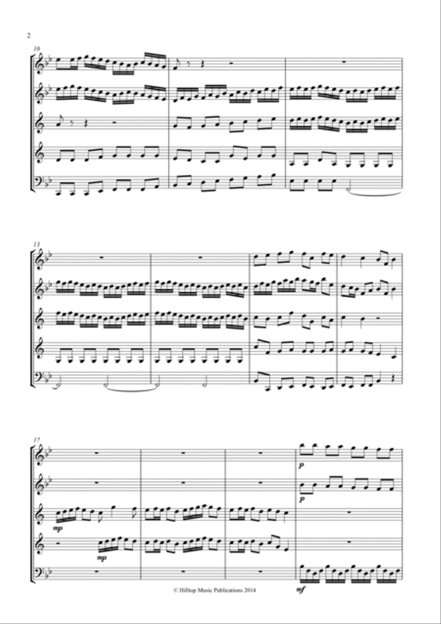 The Arrival of the Queen of Sheba Woodwind Quintet scores gallery preview page 2