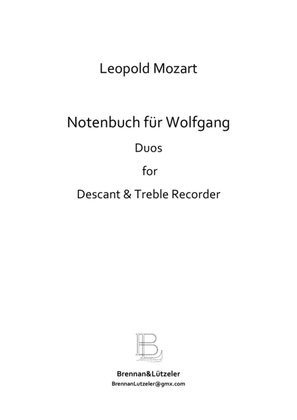 Notenbuch für Wolfgang Amadeus Mozart - Music book for W.A. Mozart Soprano/Alto