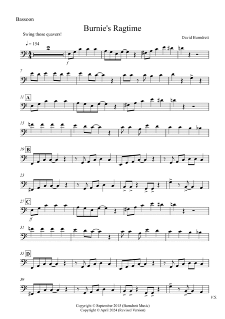 Burnie's Ragtime for Bassoon and Piano Burnie's Ragtime for Bassoon and Piano Bassoon Solo scores gallery preview page 4