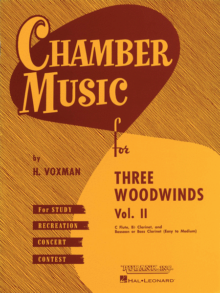 Chamber Music For Three Woodwinds Vol2 Easy To Medium Fl/Cl/Bsn/Or Bass Cl