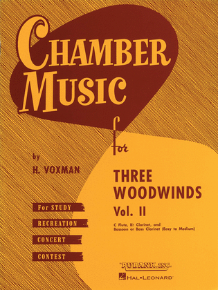 Book cover for Chamber Music for Three Woodwinds, Vol. 2