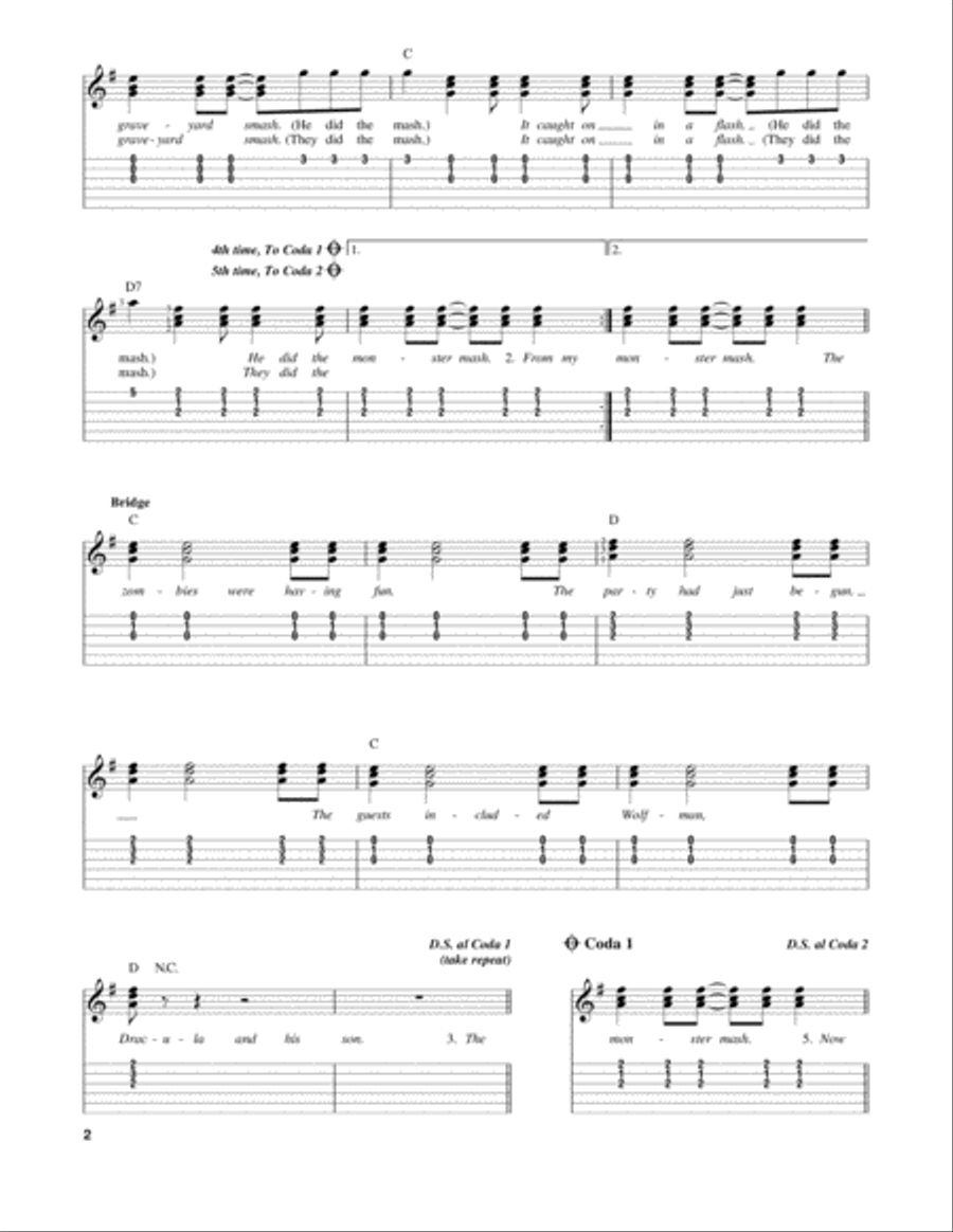 Monster Mash Monster Mash Guitar Tablature scores gallery preview page 2