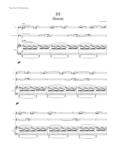 Descent (Metropolis, movement III) trio for violin, Bb clarinet, and piano image number null