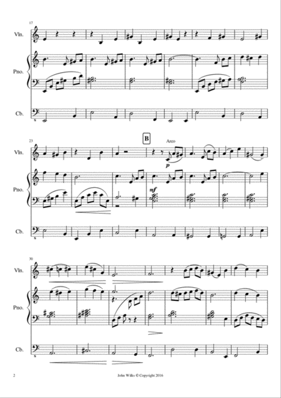 Traditional Waltz arranged arranged for a piano trio Small Ensemble scores gallery preview page 2