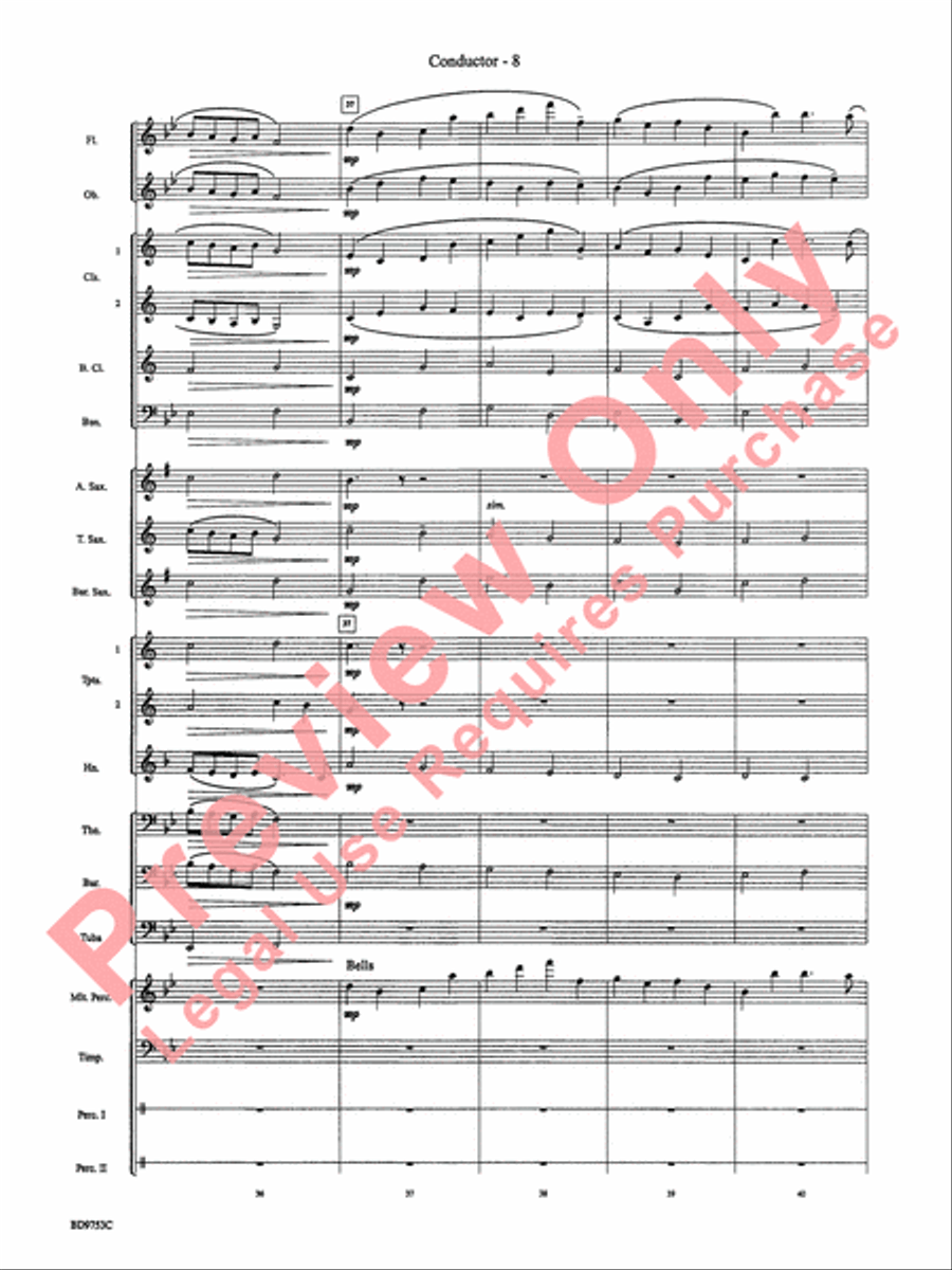 Pachelbel Canon Concert Band scores gallery preview page 11