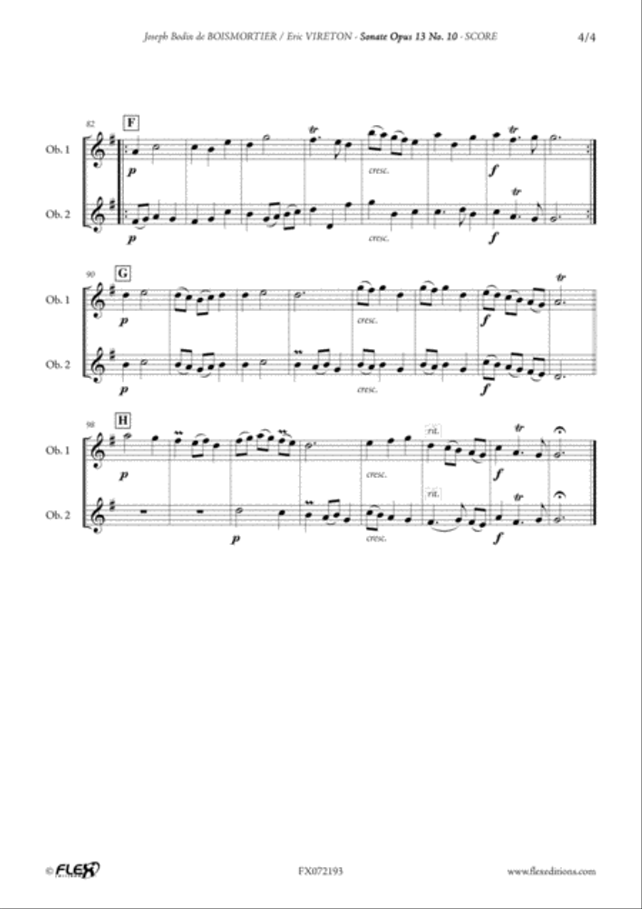 Sonata Opus 13 No. 10 Sonata Opus 13 No. 10 Woodwind Duet scores gallery preview page 5