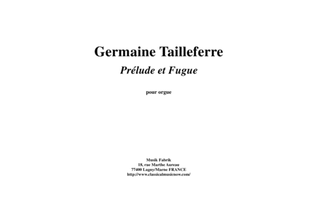 Book cover for Germaine Tailleferre: Prelude and Fugue for organ