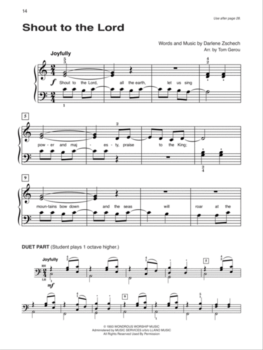 Alfred's Basic Piano Course Praise Hits, Level 1B Piano Method scores gallery preview page 3