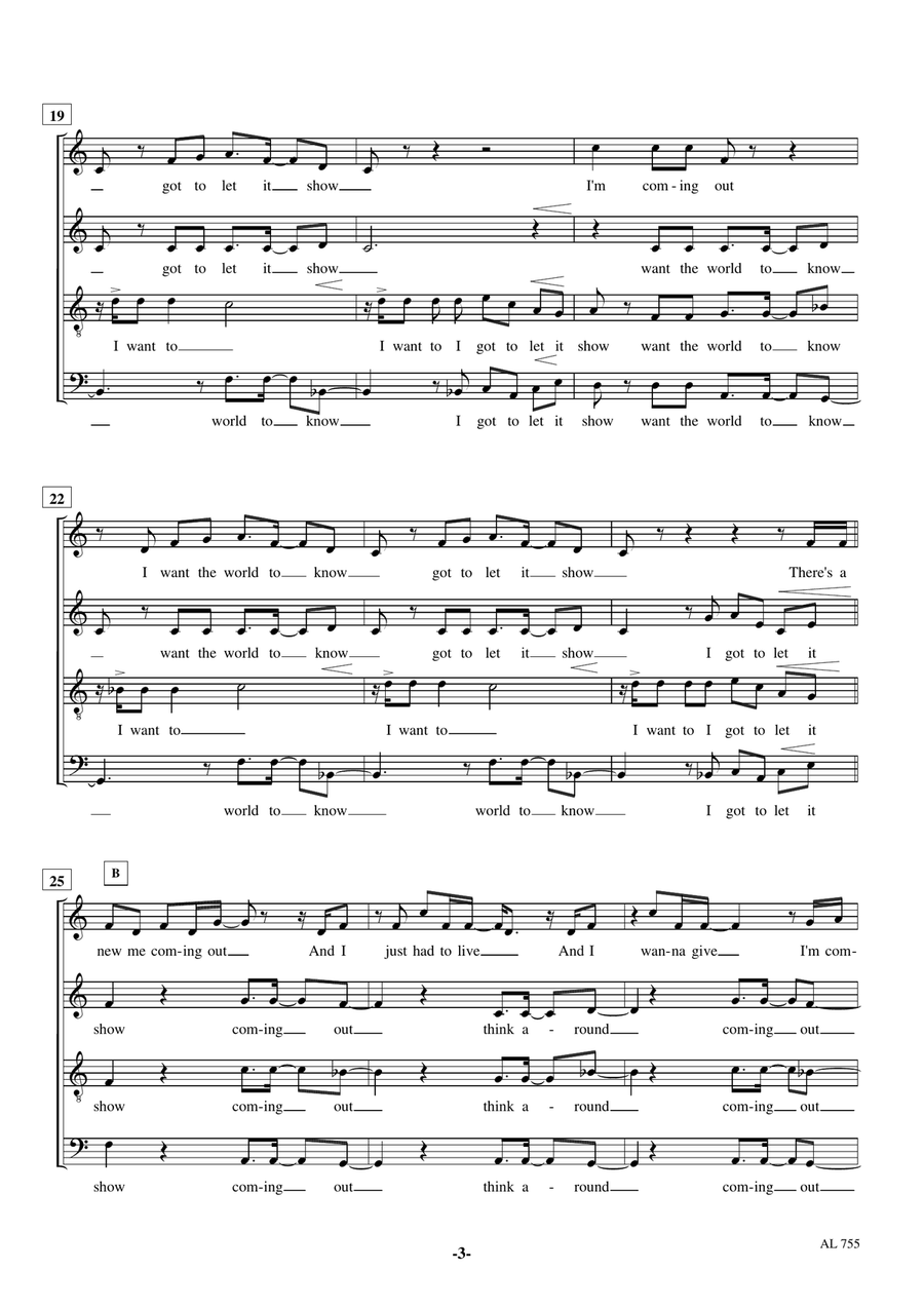 I'm Coming Out 4-Part scores gallery preview page 3