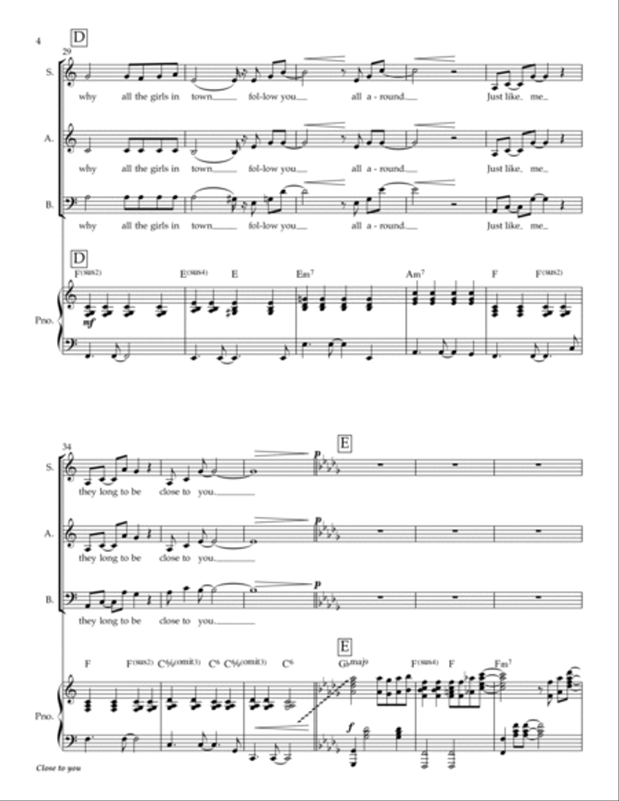 (they Long To Be) Close To You 3-Part scores gallery preview page 4