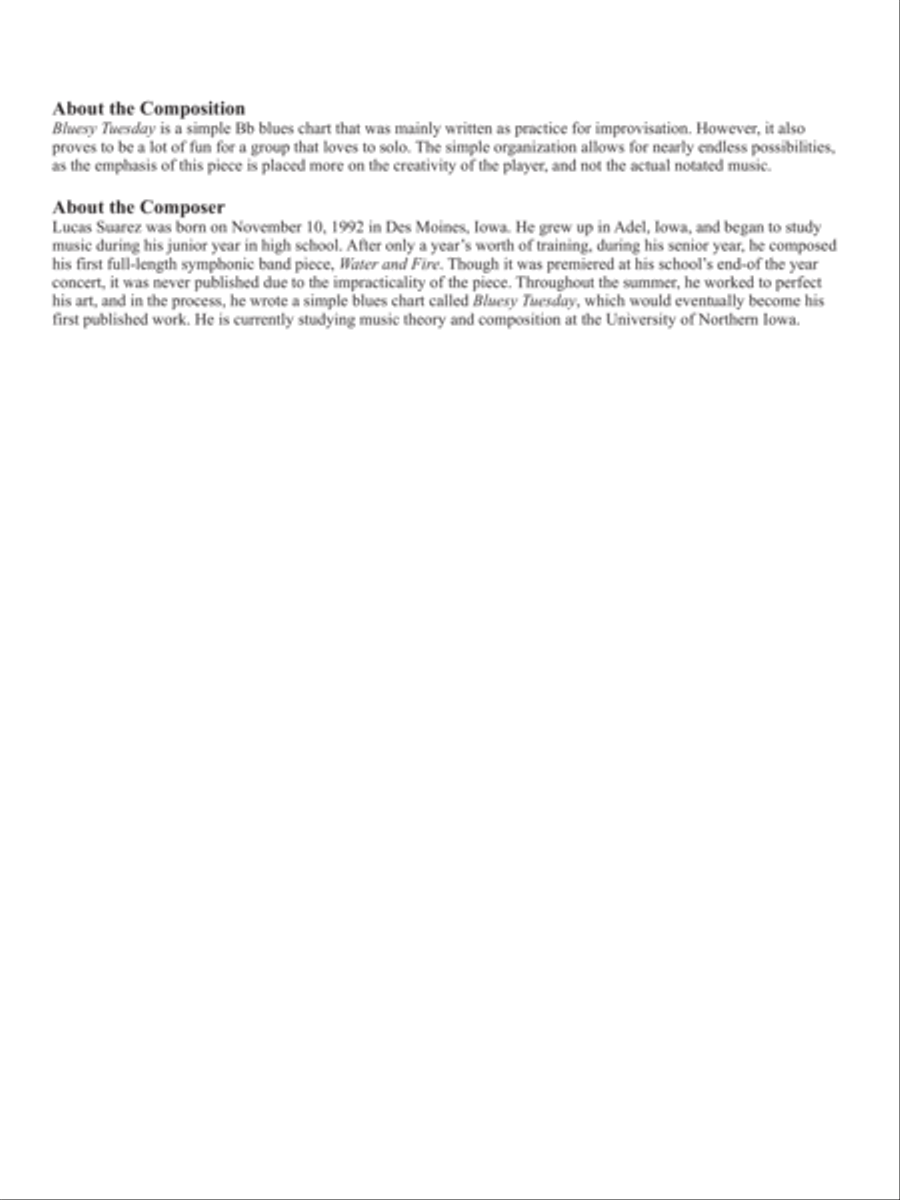 Bluesy Tuesday Jazz Ensemble scores gallery preview page 2