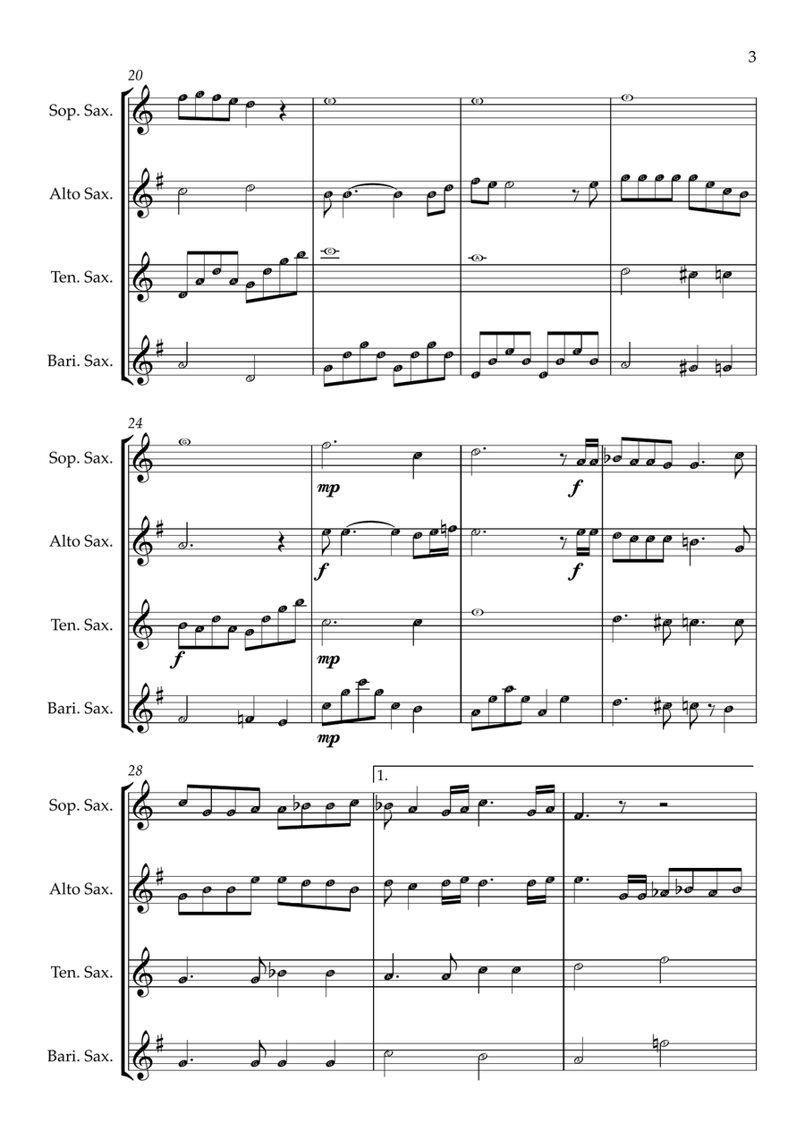 Bohemian Rhapsody Woodwind Quartet scores gallery preview page 3