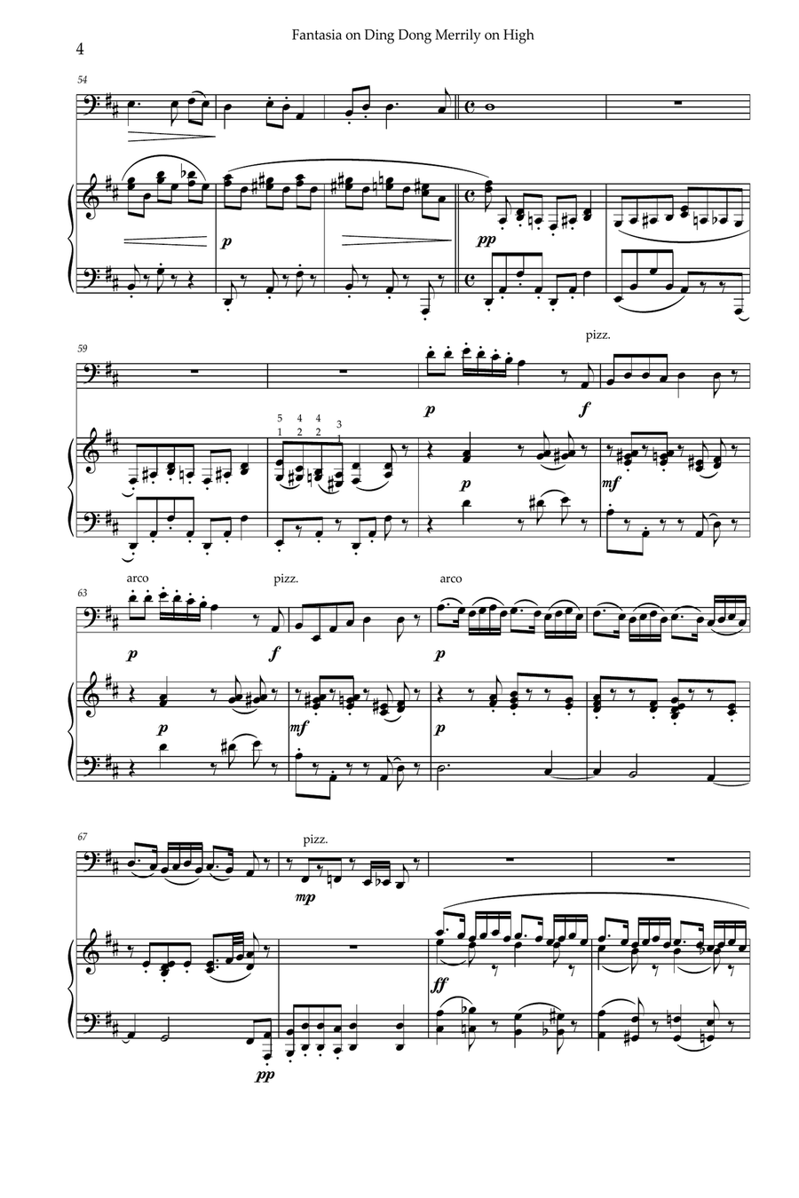 Fantasia on Ding Dong Merrily on High Chamber Music scores gallery preview page 5