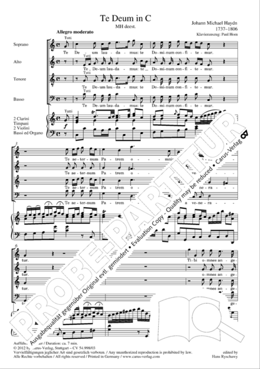 Te Deum in C 4-Part scores gallery preview page 4