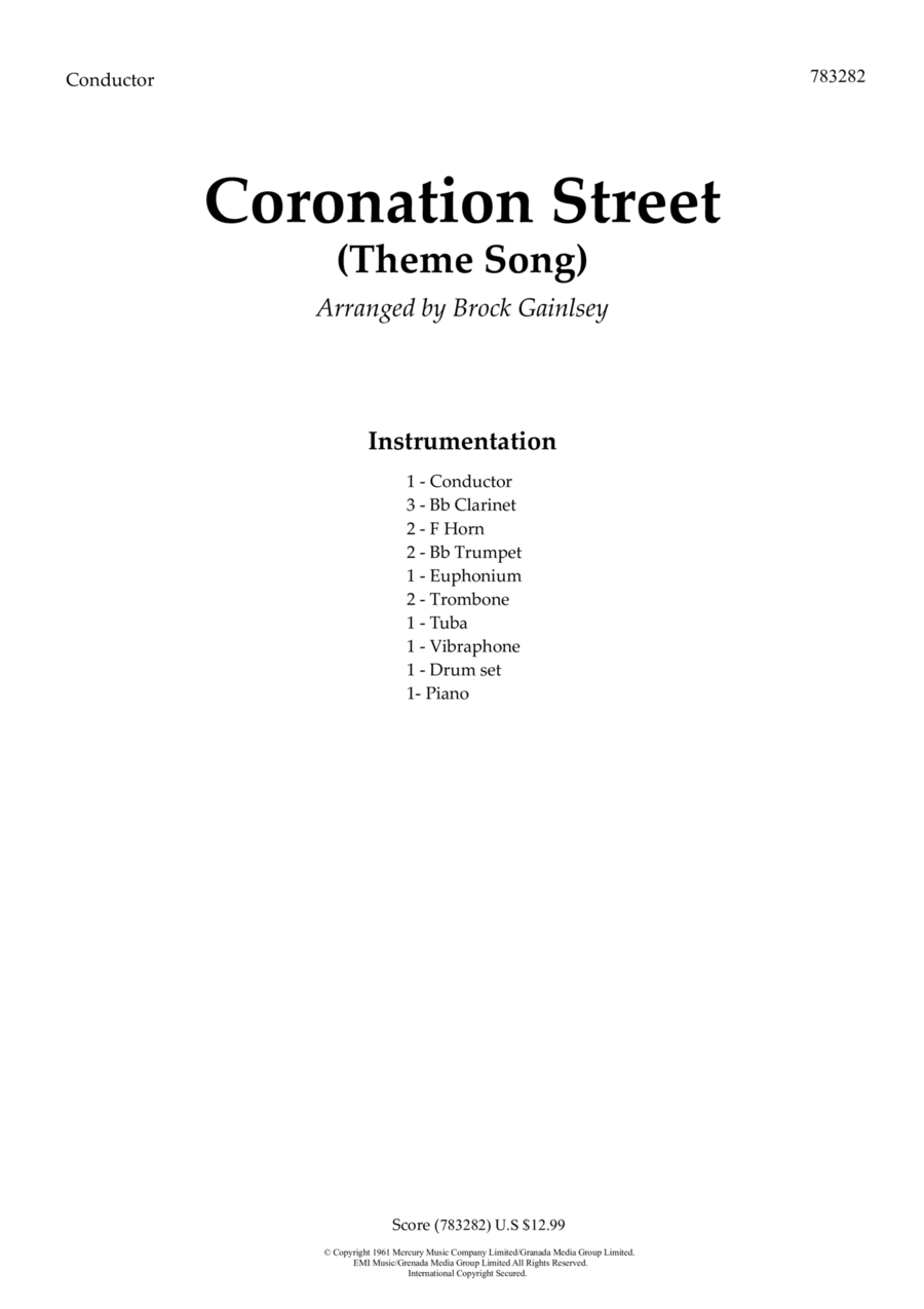 Coronation Street Clarinet scores gallery preview page 1