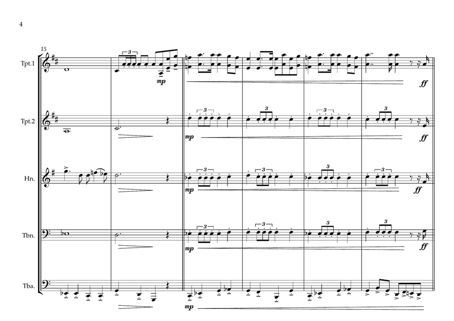 Portuguese National Anthem ''A Portuegesa'' for Brass Quintet (World National Anthem Series) Brass Quintet scores gallery preview page 4