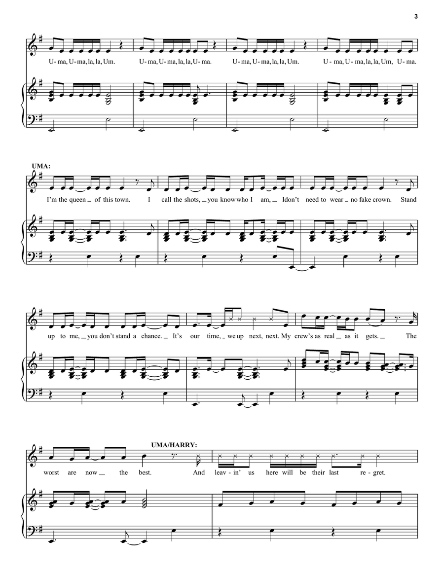 What's My Name (from Disney's Descendants 2) Piano, Vocal, Guitar scores gallery preview page 3
