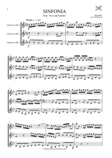 Sinfonia from Acis and Galatea arr. three clarinets image number null
