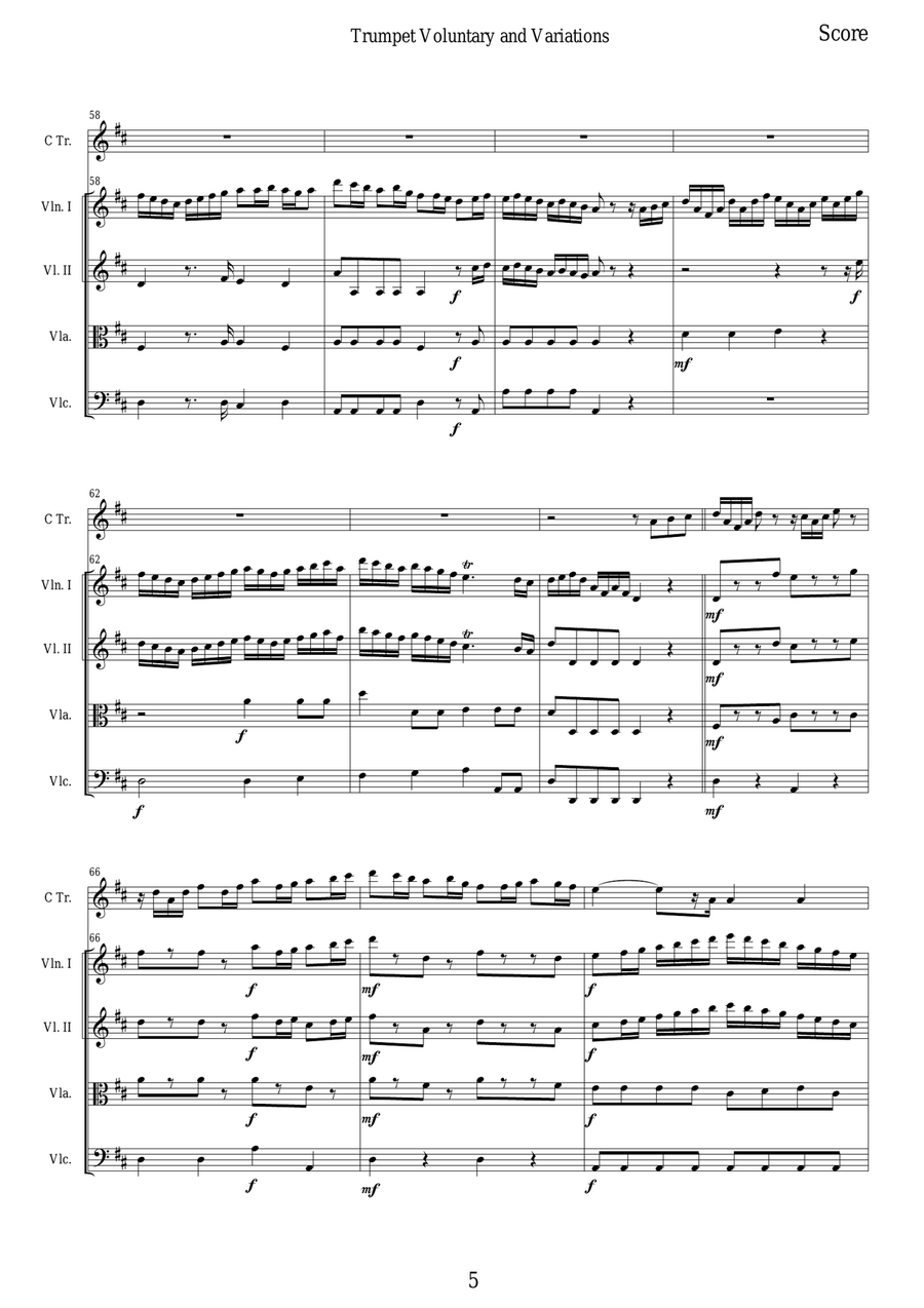 Trumpet Voluntary (The Prince of Denmark's March) String Orchestra scores gallery preview page 5