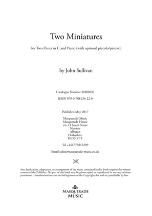 Two Miniatures for 2 Flutes and Piano (with optional piccolo duet)