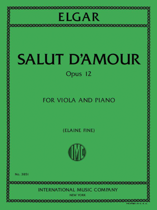 Book cover for Salut D'Amour, Op. 12, For Viola And Piano