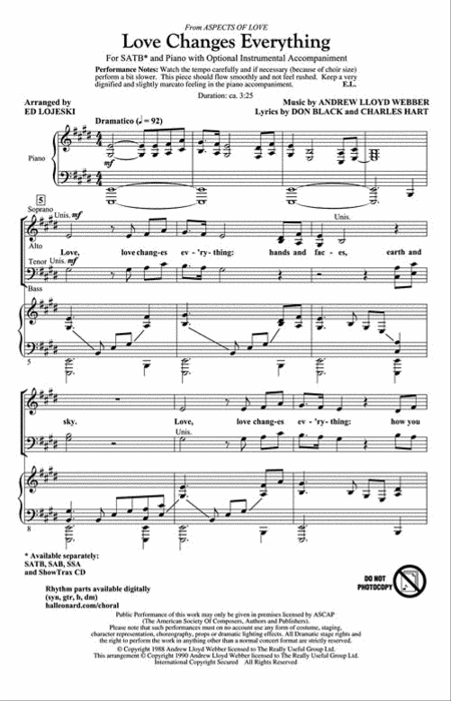 Love Changes Everything Love Changes Everything Show Choir scores gallery preview page 2