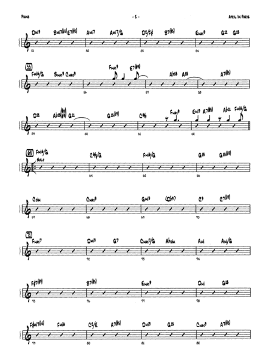 April in Paris: Piano Accompaniment Jazz Ensemble scores gallery preview page 2